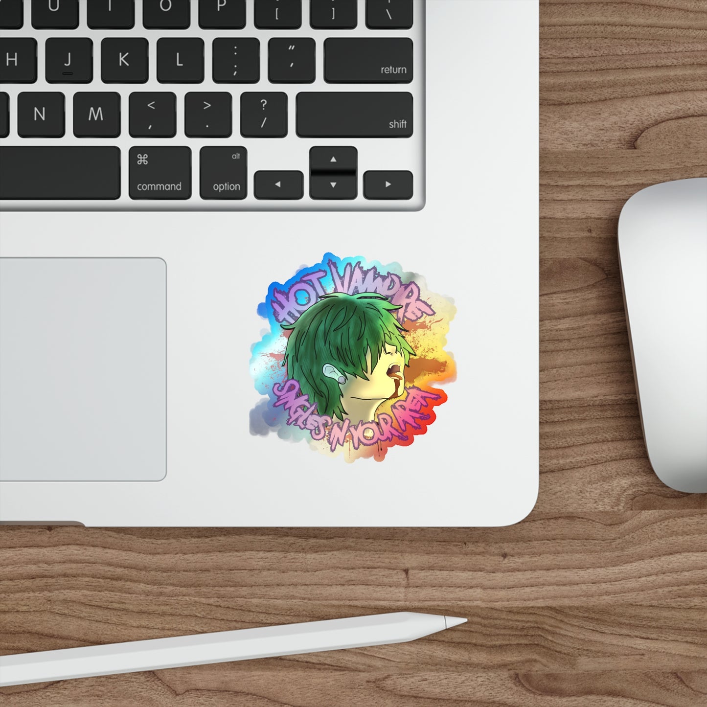 Holographic Hot Vampire Singles In Your Area Die-Cut Sticker